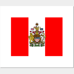 Canadian coat of arms flag Posters and Art